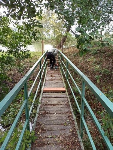Oprava mostku od chovného rybníka Huštěnovice1 k Baťovu kanálu. 4  
