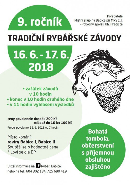 Pozvánka na Rybářské závody v Babicích - 9. ročník