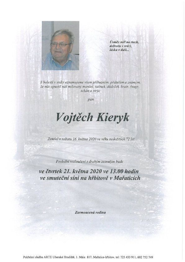 Zemřel Vojtěch Kieryk